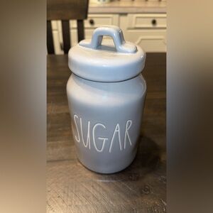 RAE DUNN Gray Kitchen Sugar Canister Container Jar with Lid CERAMIC